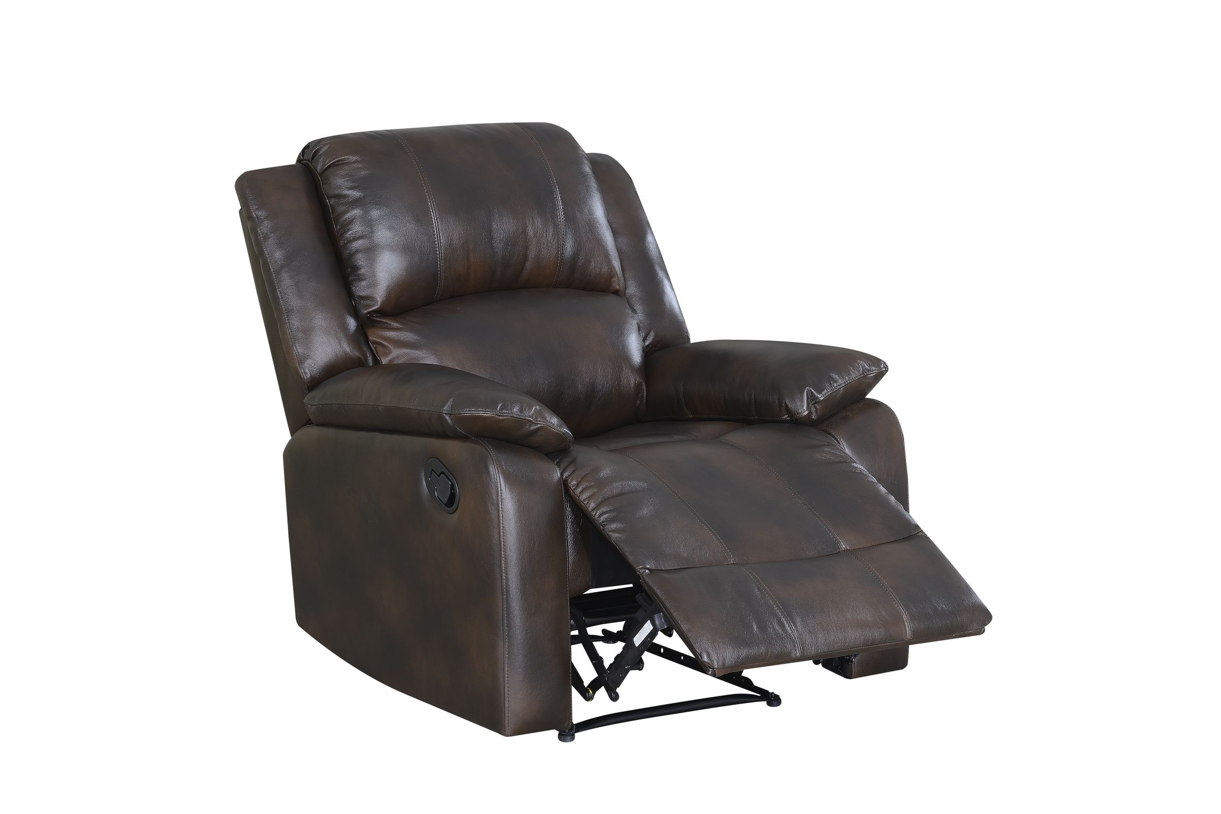 Marietta Brown Leather Wall Hugger Recliner at GardnerWhite
