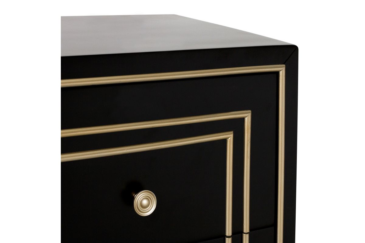 Black with Champagne Gold Overlay Accent Chest at Gardner-White
