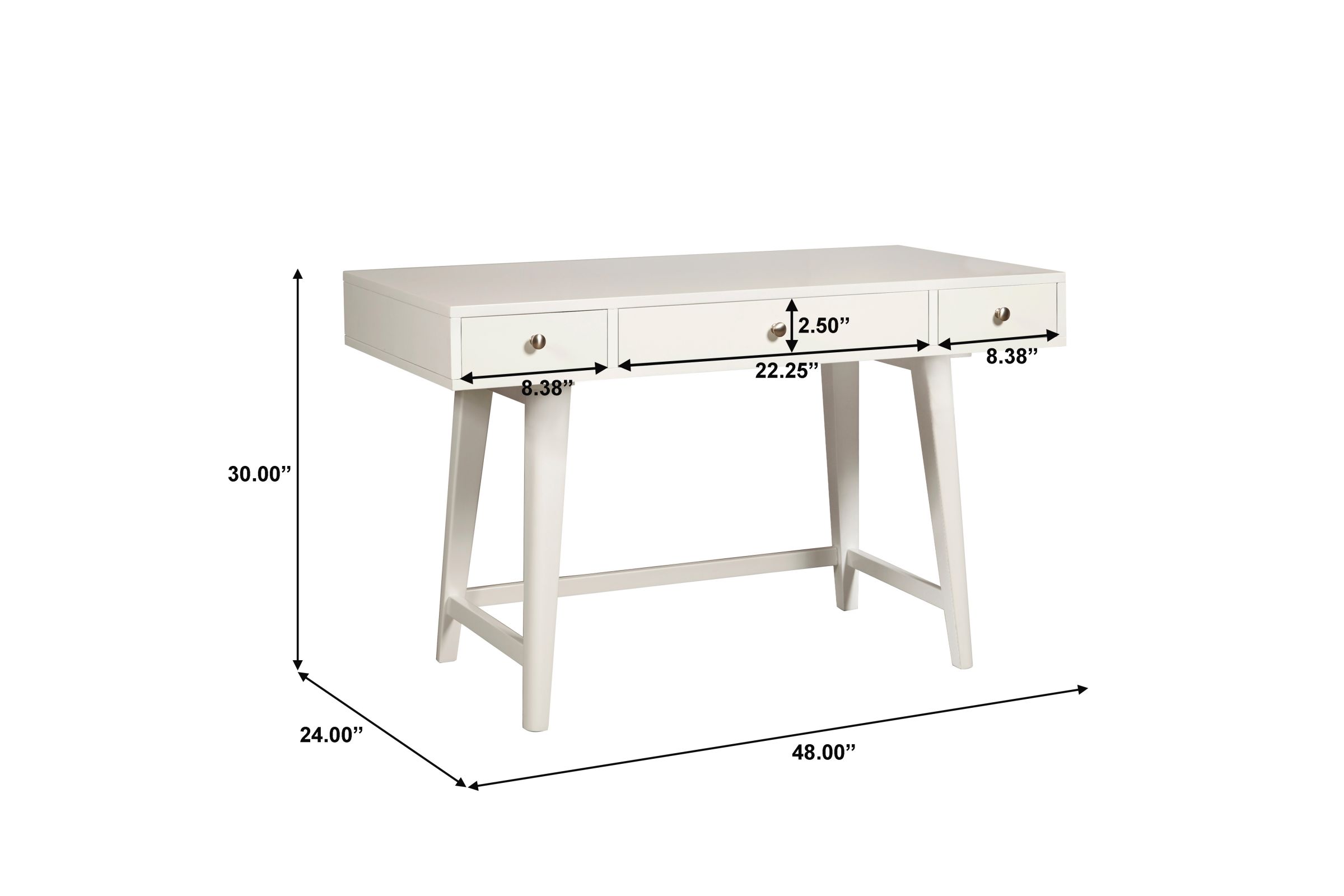 White Mid Century Desk at GardnerWhite