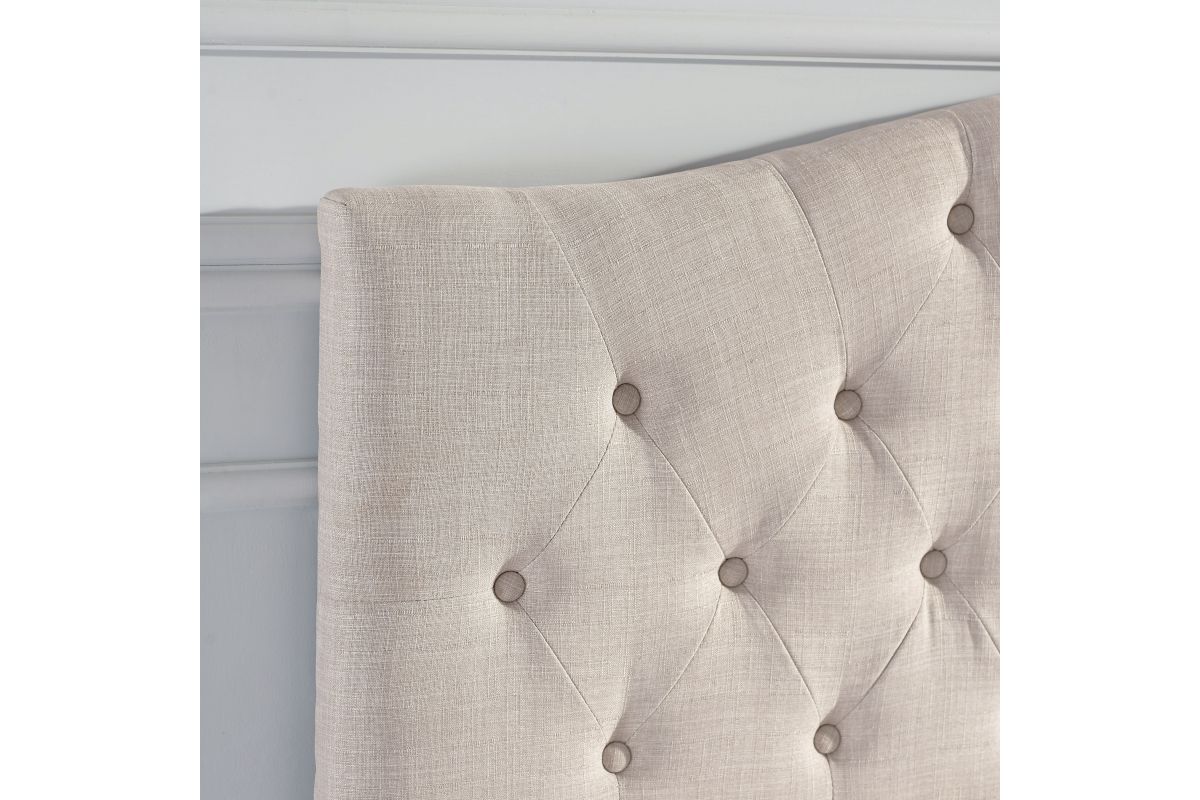 Full/Queen Headboard and Bench Set in Woven Beige at GardnerWhite