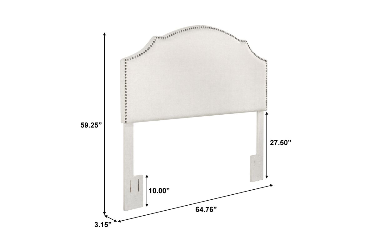 Nailhead Trim Full/Queen Headboard in Natural at GardnerWhite