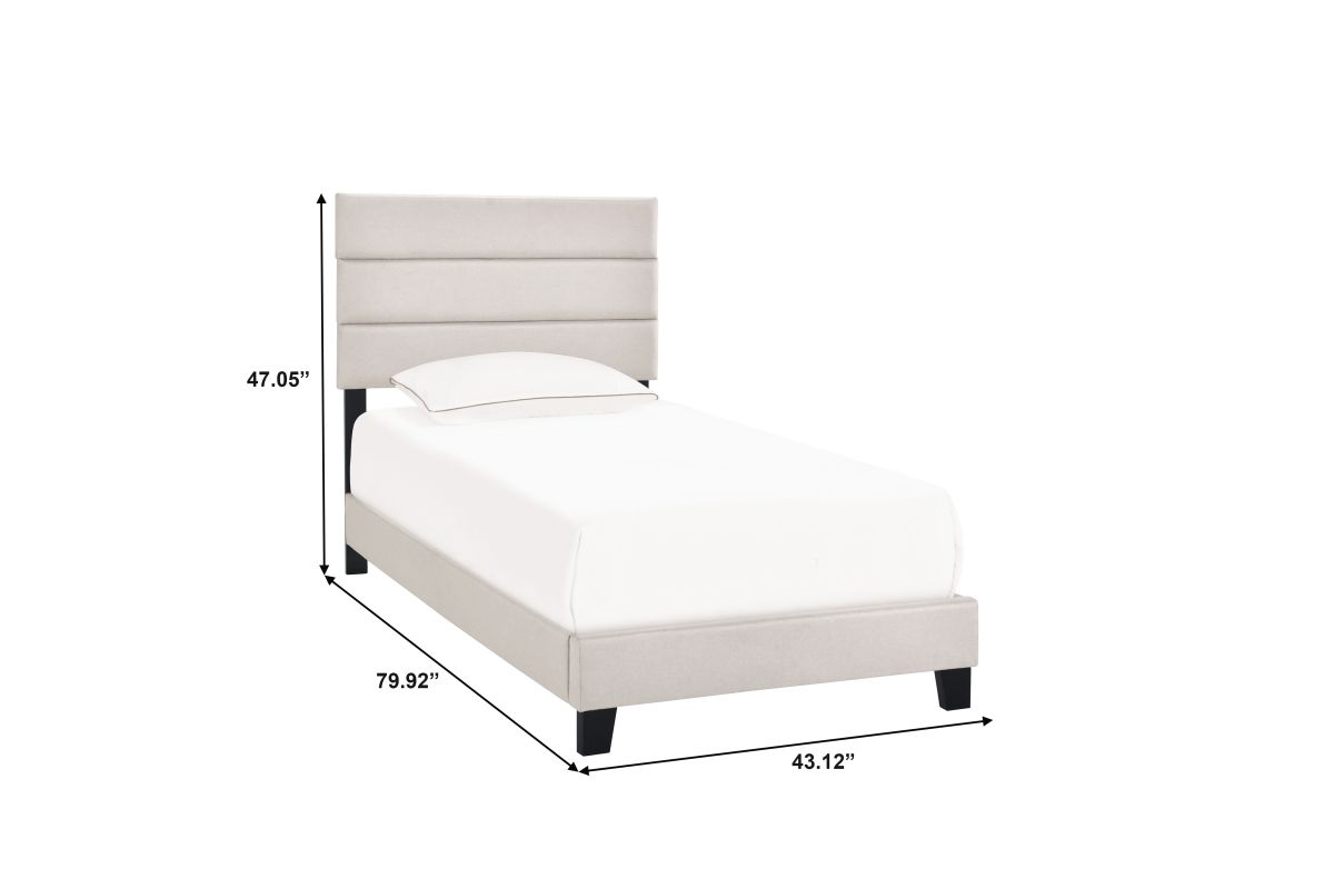 Slat Twin Bed in Fog at GardnerWhite