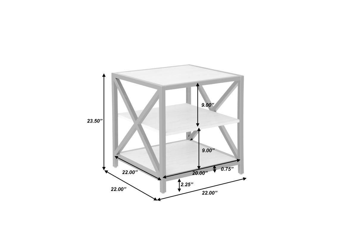 Dark Brown Metal Framed End Table at GardnerWhite