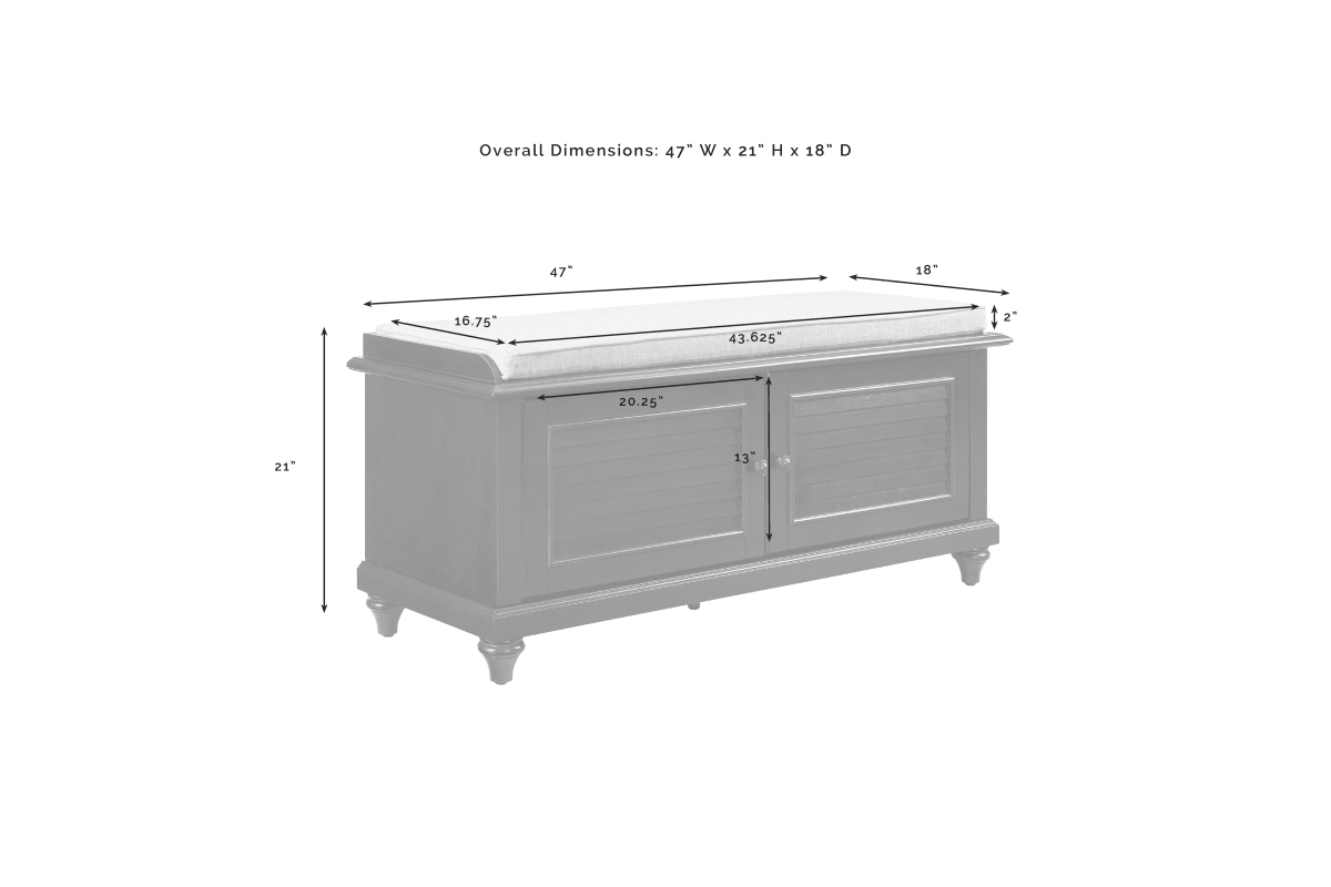 Palmetto Entryway Bench White at GardnerWhite