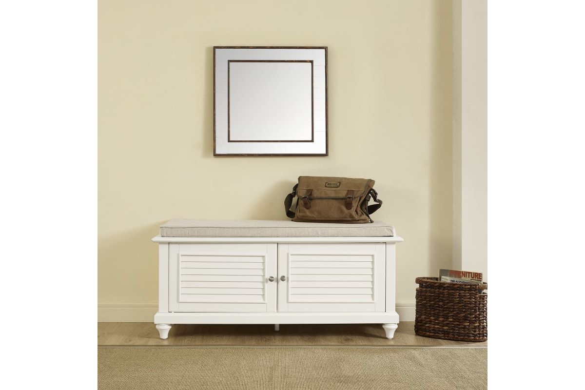 Palmetto Entryway Bench White at GardnerWhite