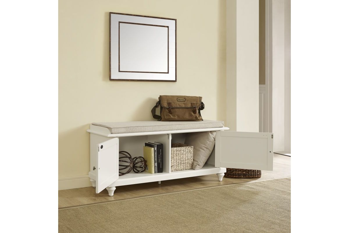 Palmetto Entryway Bench White at GardnerWhite