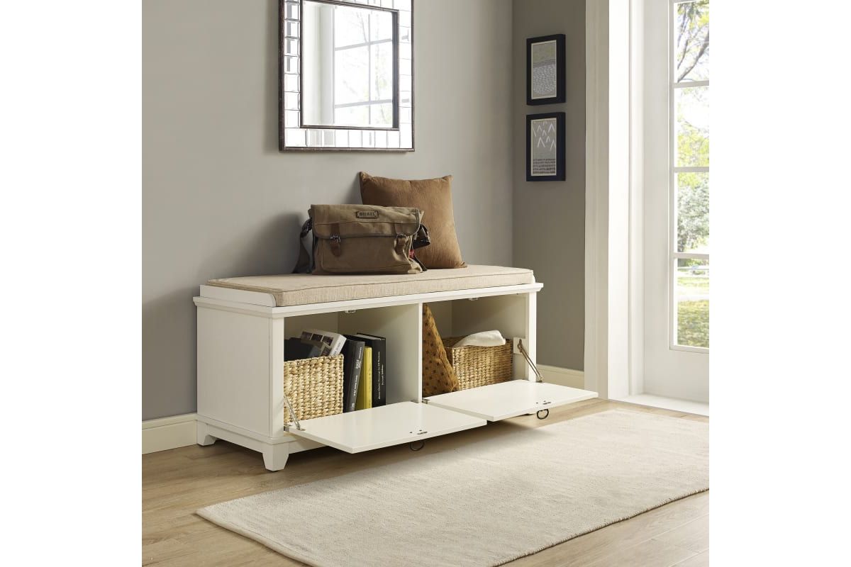 Adler Entryway Bench White at GardnerWhite