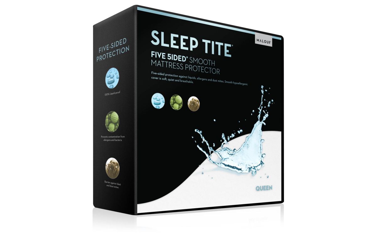 Five 5ided® Smooth Mattress Protector Split Queen at GardnerWhite