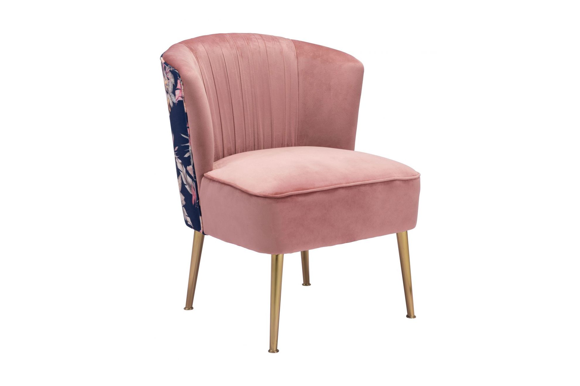 Tina Accent Chair Pink, Gold & Foliage Print at GardnerWhite