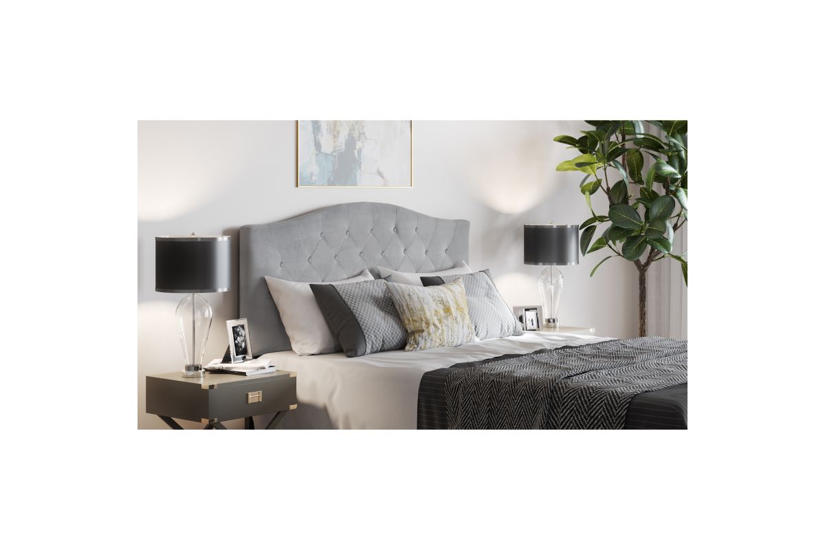 Camel Back Tufted Upholstered Full/ Queen Headboard at GardnerWhite