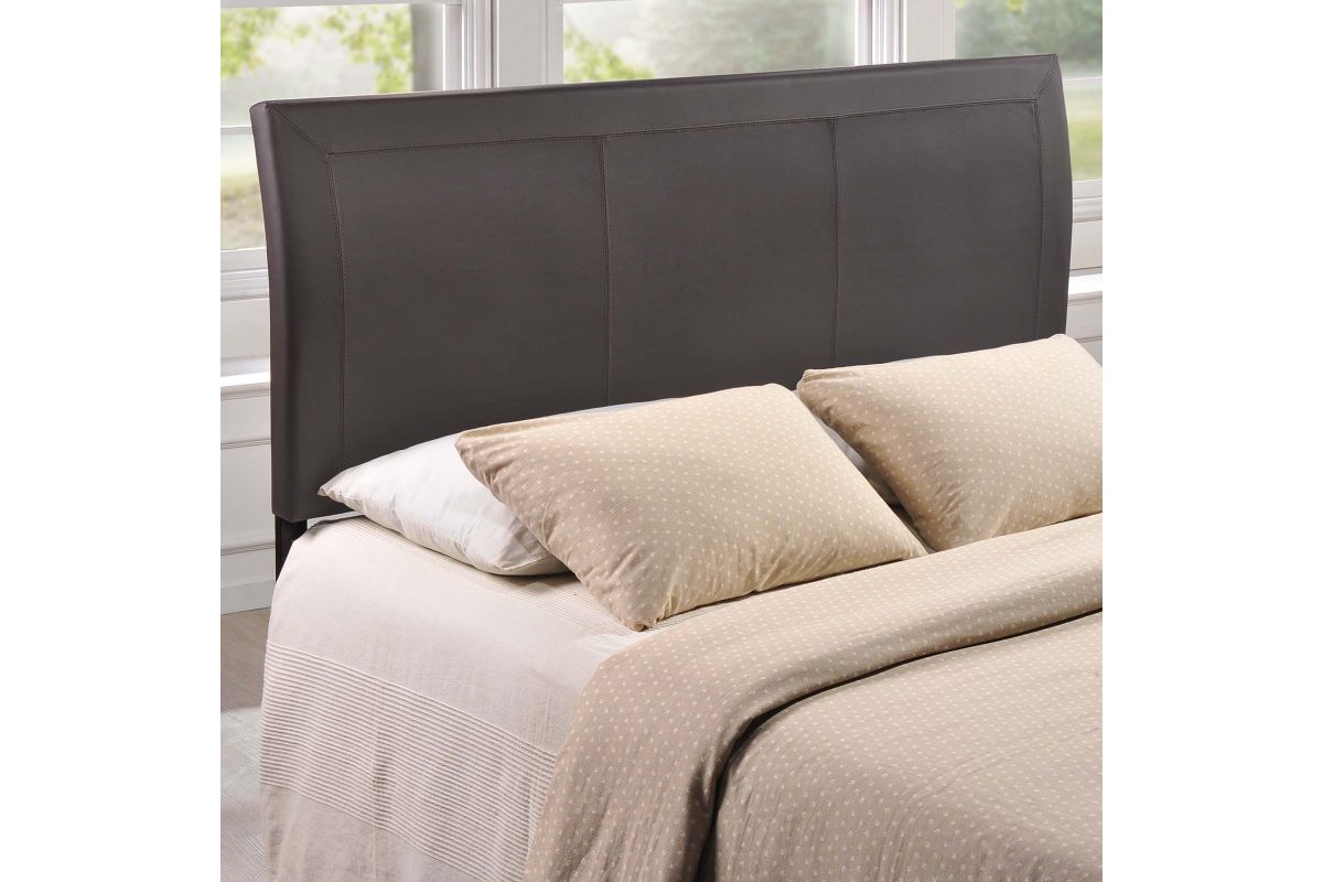 Isabella Queen Upholstered Vinyl Headboard in Brown at GardnerWhite