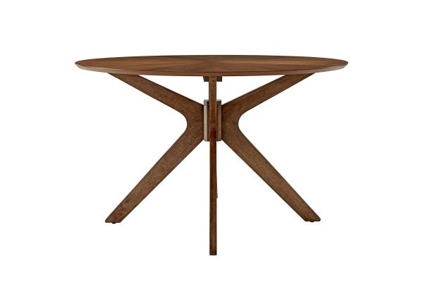 Crossroads 47" Round Wood Dining Table in Walnut