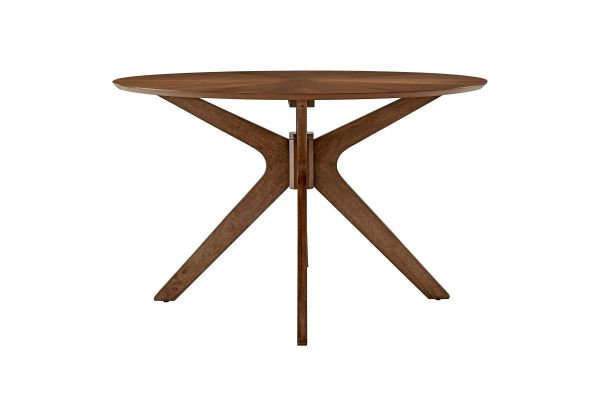 Crossroads 47" Round Wood Dining Table in Walnut