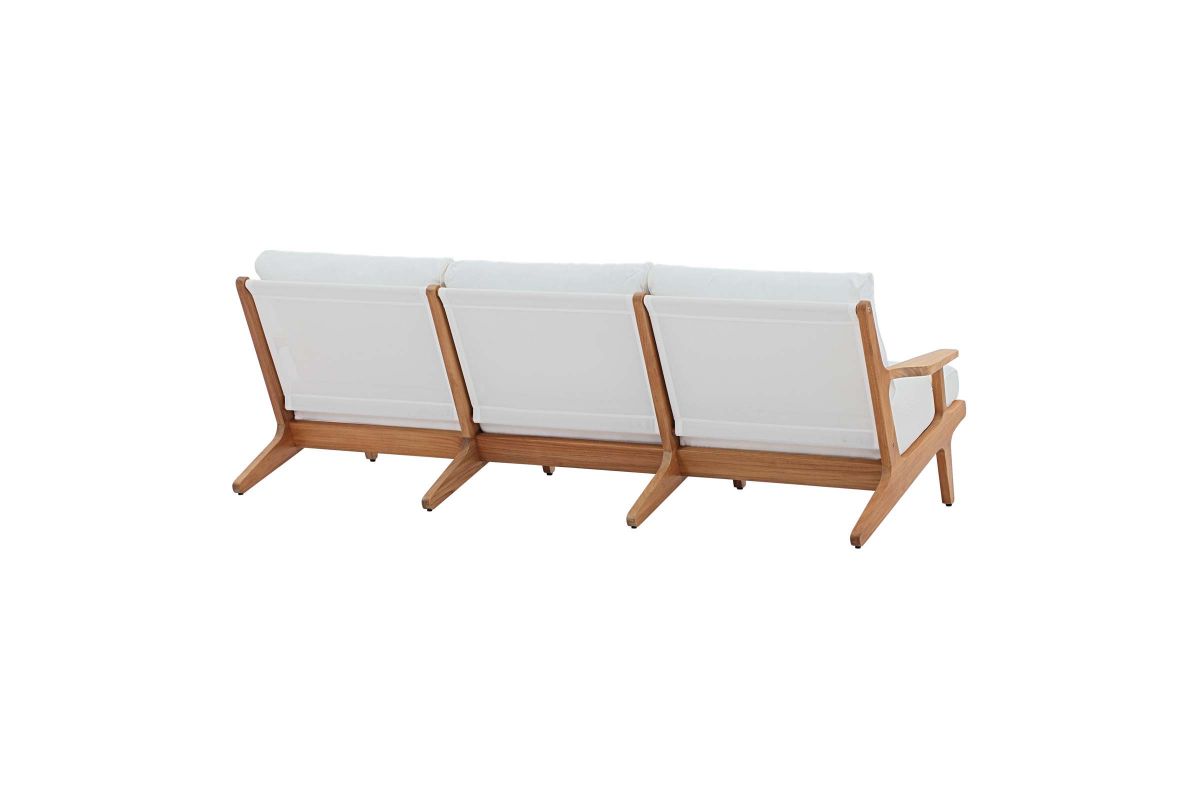 Saratoga Outdoor Patio Premium Grade A Teak Wood Sofa in Natural White