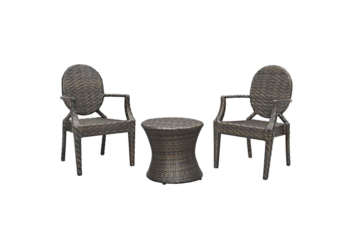 Casper 3 Piece Outdoor Patio Set in Brown