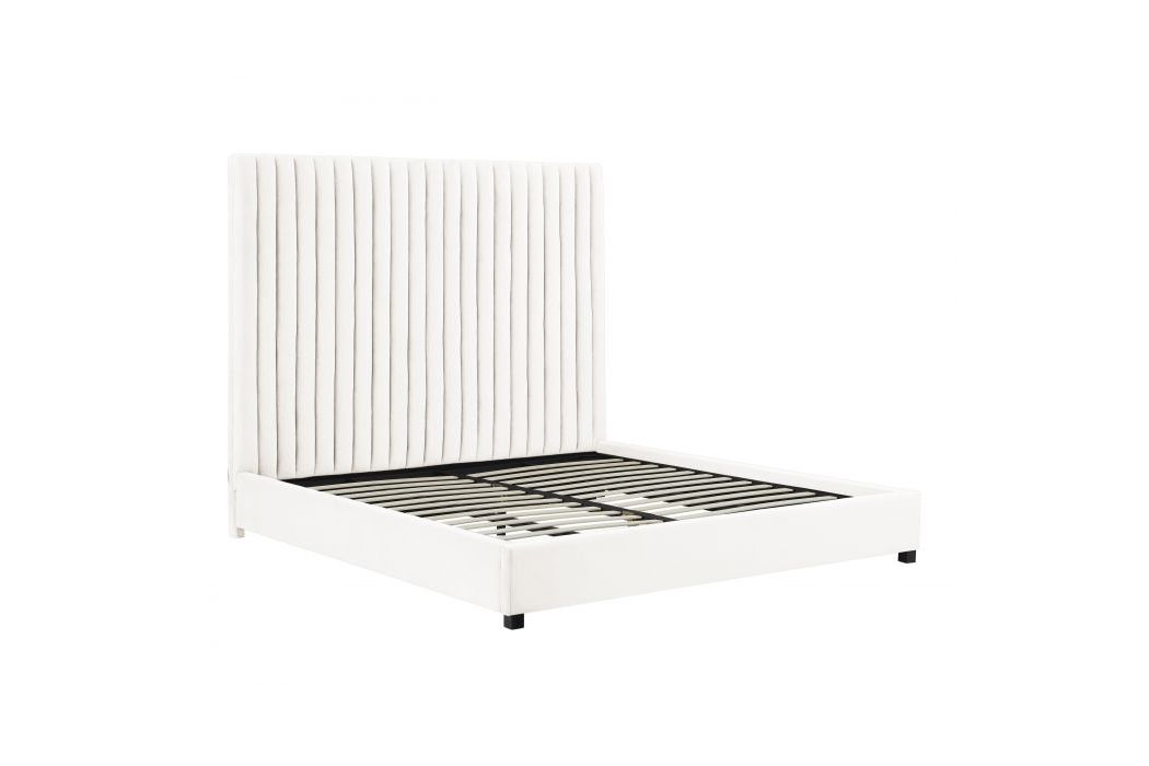 Arabelle White Velvet Bed in King at GardnerWhite