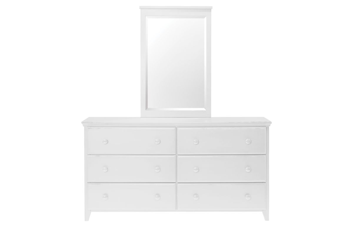 Charlie White Dresser + Mirror at GardnerWhite