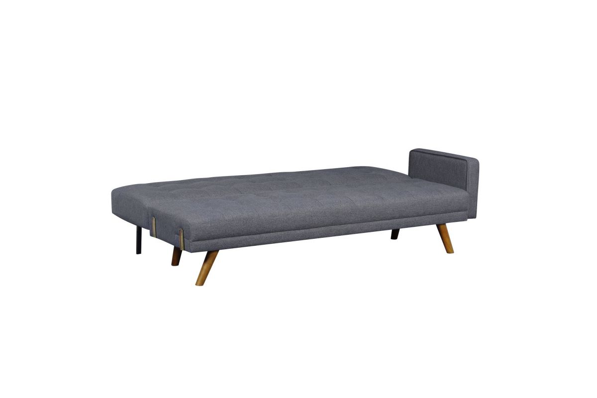 MidCentury Biscuit Tufted Futon with Bolster Pillows at GardnerWhite