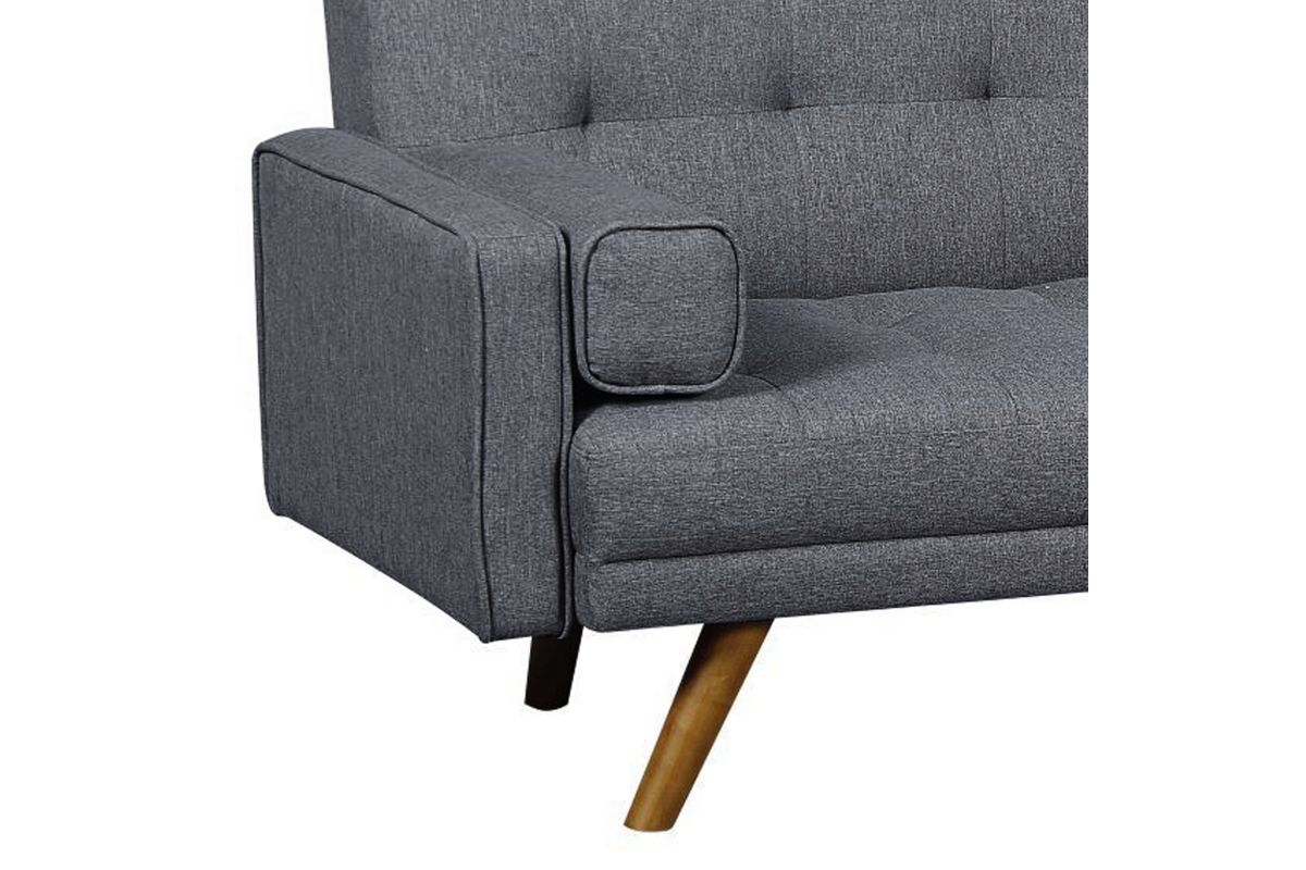 MidCentury Biscuit Tufted Futon with Bolster Pillows at GardnerWhite