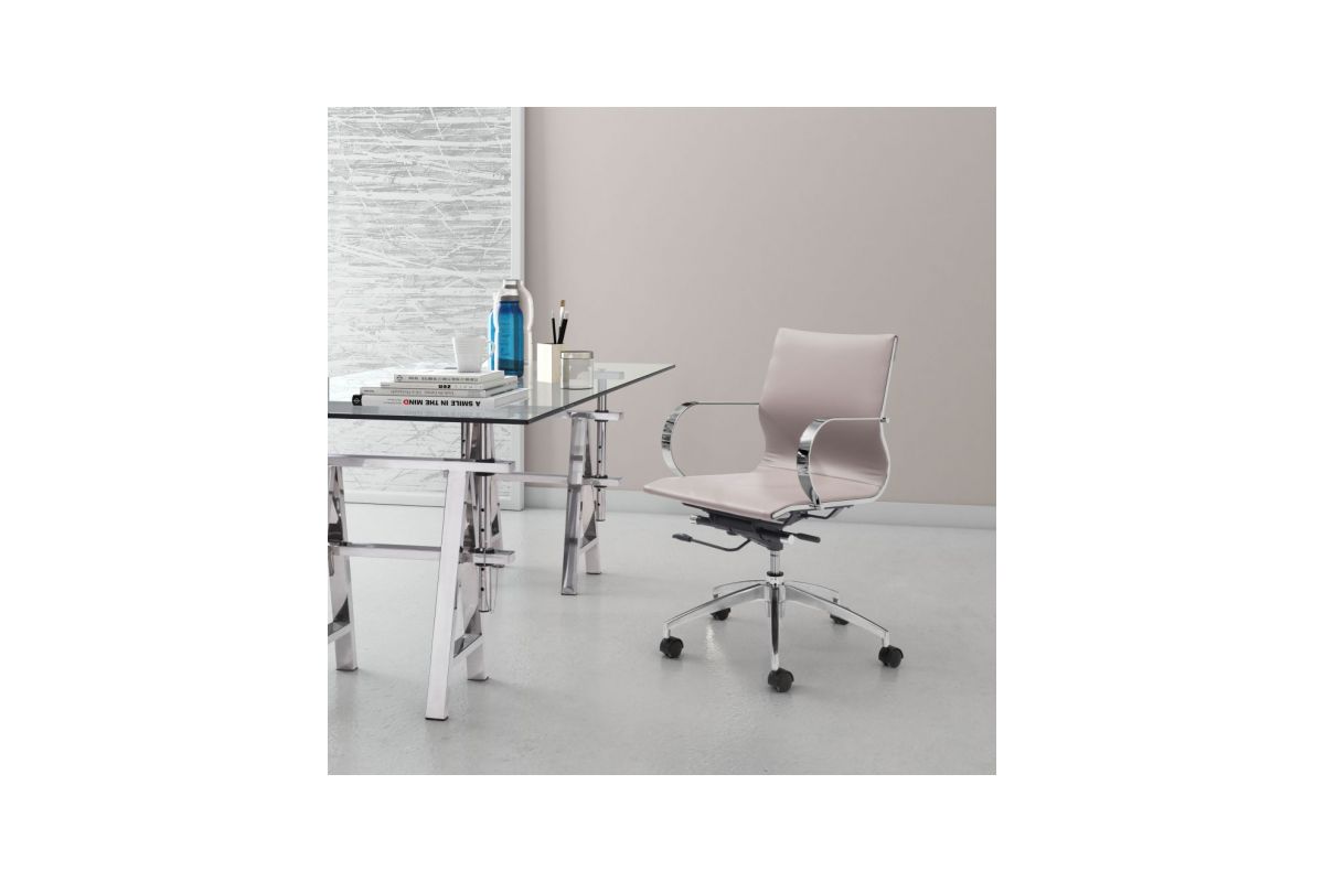 Glider Low Back Office Chair Taupe at GardnerWhite