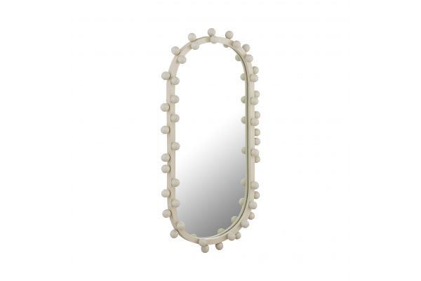 Bubbles Ivory Oval Wall Mirror