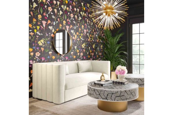 Callie Cream Velvet Sofa
