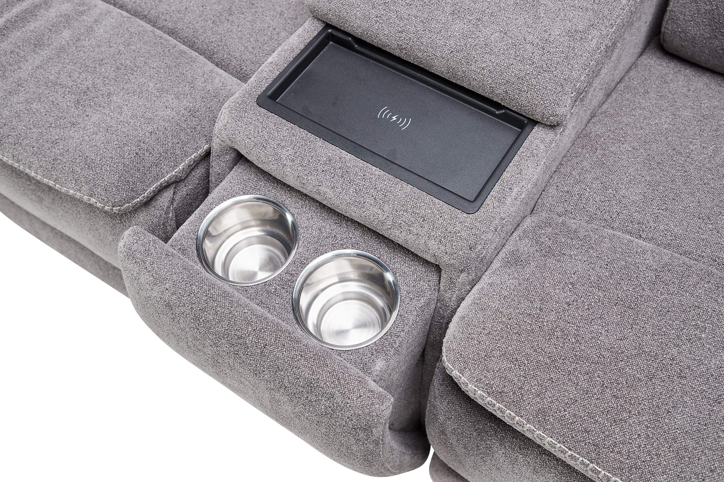 Vixen 7-Piece Triple Power Reclining Sectional with 2 Recliners