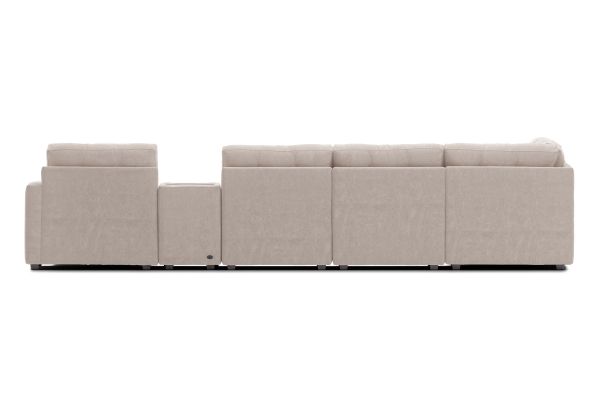 ModularOne Stone 8-Piece Sectional with E-Console & Right Arm Facing Chaise