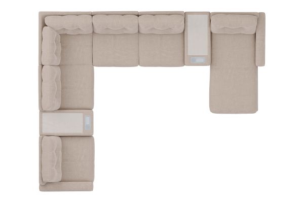 ModularOne Stone 8-Piece Sectional with E-Console & Right Arm Facing Chaise
