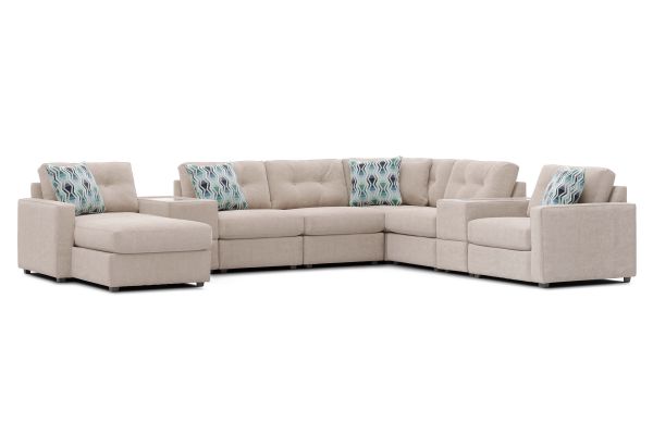 ModularOne Stone 8-Piece Sectional with Left Arm Facing Chaise