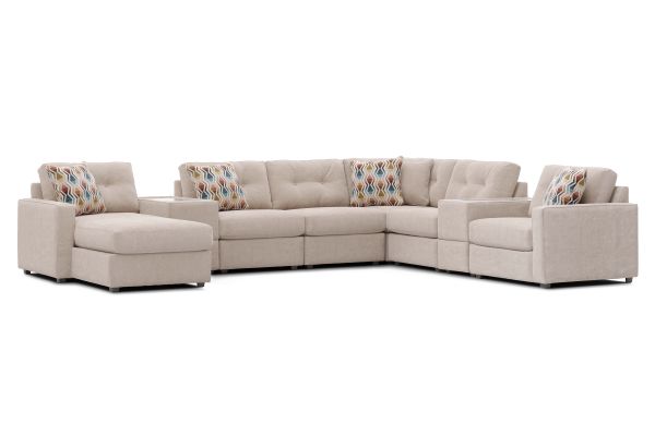 ModularOne Stone 8-Piece Sectional with Left Arm Facing Chaise