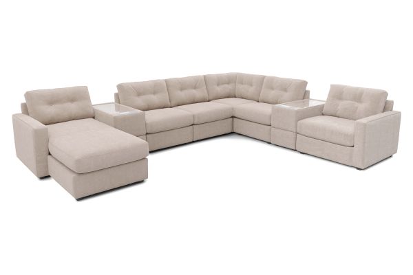 ModularOne Stone 8-Piece Sectional with Left Arm Facing Chaise
