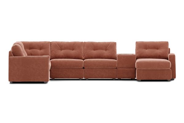 Modular One Sectional Cantaloupe 8-Piece with Right Arm Facing Chaise