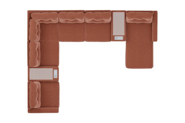 Modular One Sectional Cantaloupe 8-Piece with Right Arm Facing Chaise