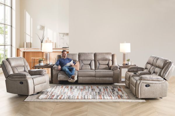Duke Taupe Swivel Glider Recliner