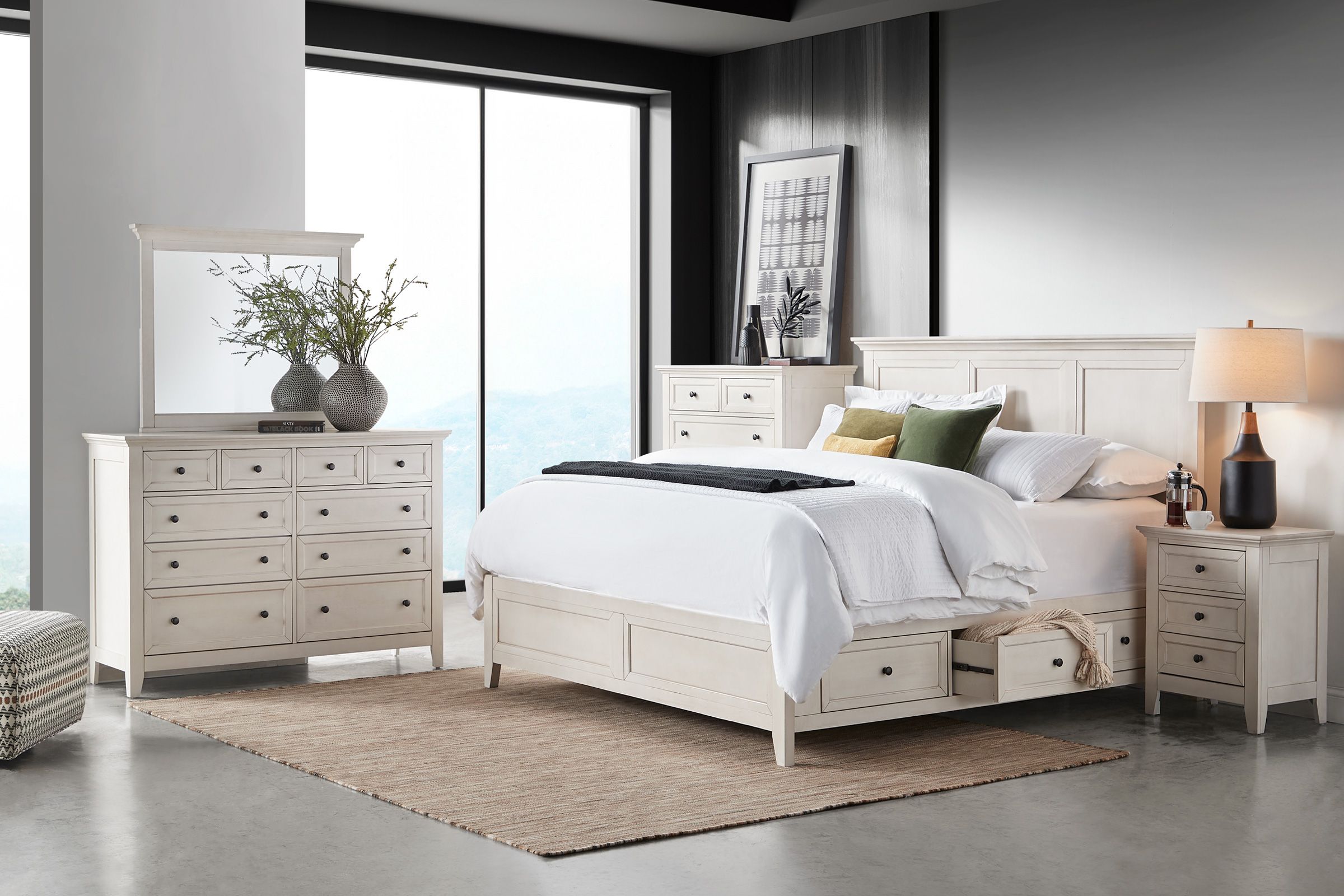 San Mateo 5-Piece White King Storage Bedroom Set at Gardner White