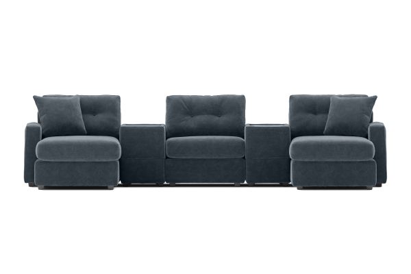 ModularOne Navy 5-Piece Sectional with E-Console & Dual Chaise