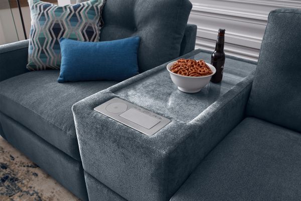 ModularOne Navy 5-Piece Sectional with E-Console & Dual Chaise