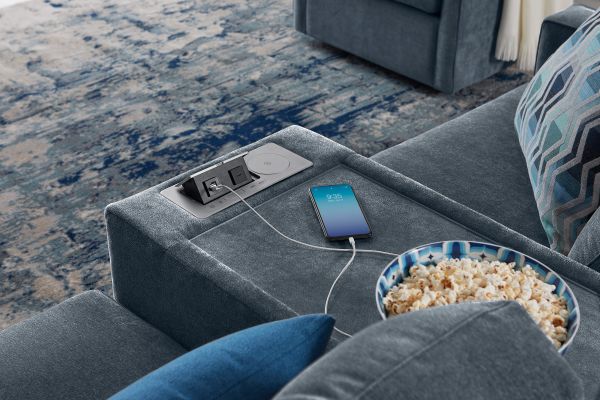 ModularOne Navy 5-Piece Sectional with E-Console & Dual Chaise