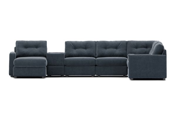 ModularOne Navy 8-Piece Sectional with E-Console & Left Arm Facing Chaise