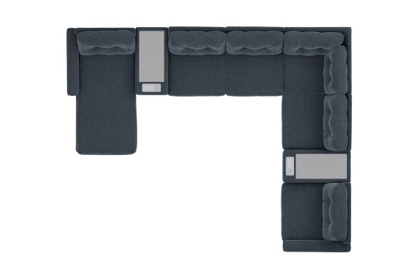 ModularOne Navy 8-Piece Sectional with E-Console & Left Arm Facing Chaise