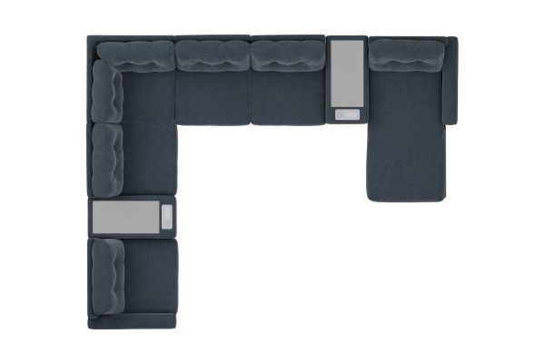 ModularOne Navy 8-Piece Sectional with E-Console & Right Arm Facing Chaise