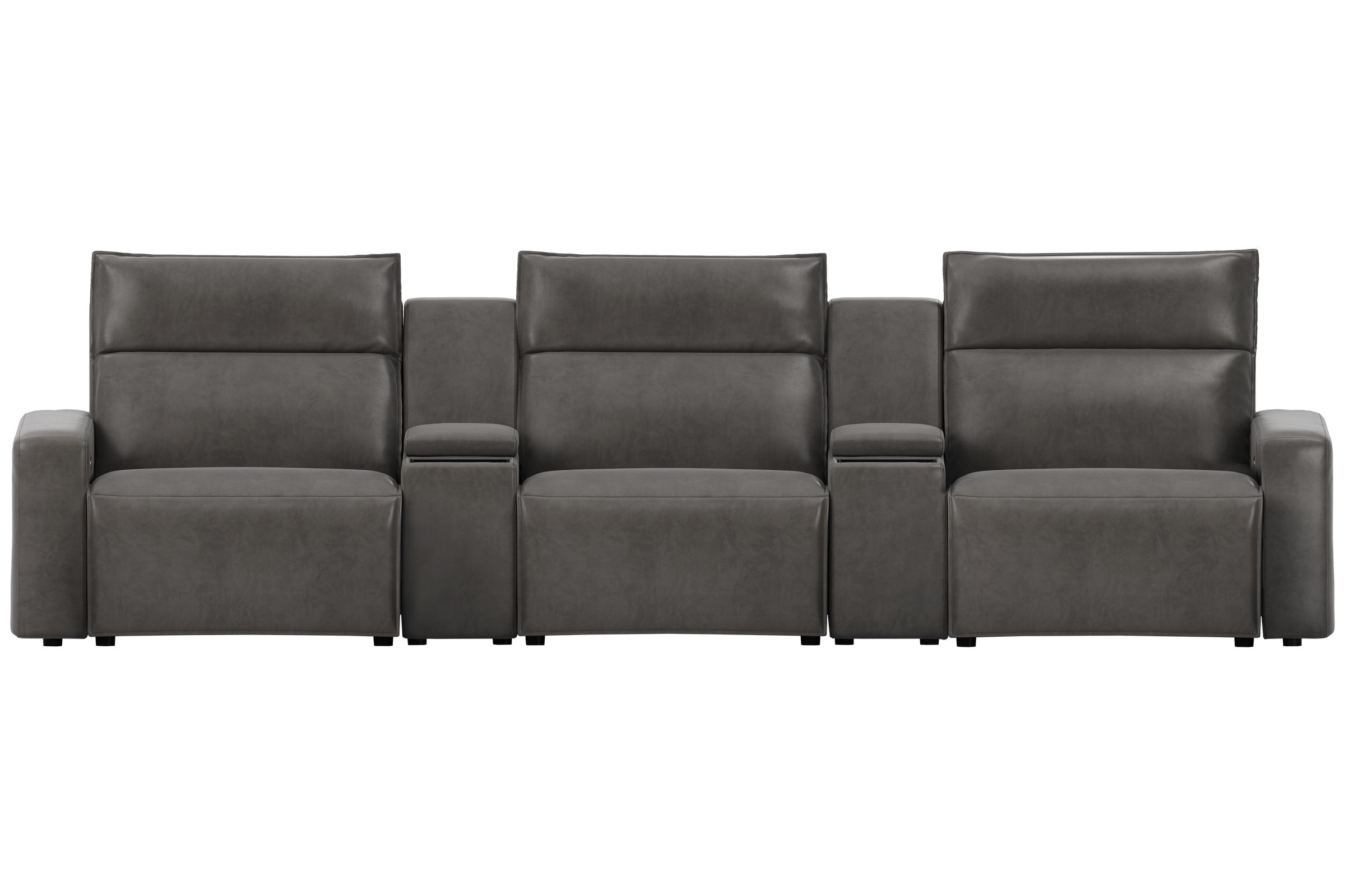 ModularTwo Grey 5-Piece Dual Power Reclining Sofa with