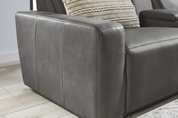 ModularTwo Grey 5-Piece Dual Power Reclining Sofa with Armless Recliner