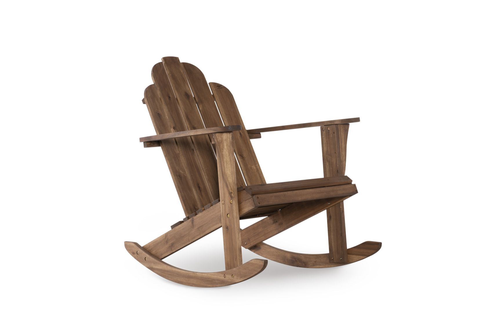 Linon Home Decor Alliger Brown Wood Frame Adirondack Rocking Chair, image size:1697x1131