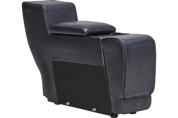 Maddox Navy Leather Triple Power Reclining Console Loveseat