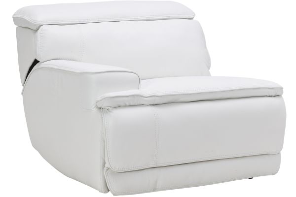 Maddox White Leather Triple Power Reclining Loveseat
