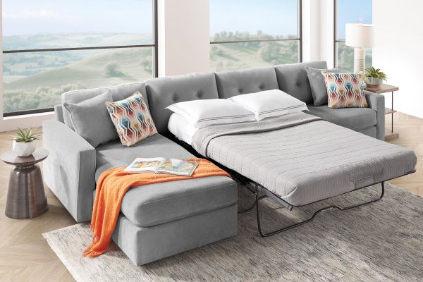 ModularOne Granite 3-Piece Sleeper Sofa with Left Arm Facing Chaise