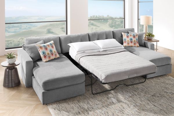 ModularOne Granite 3-Piece Sleeper Sofa with Dual Chaises