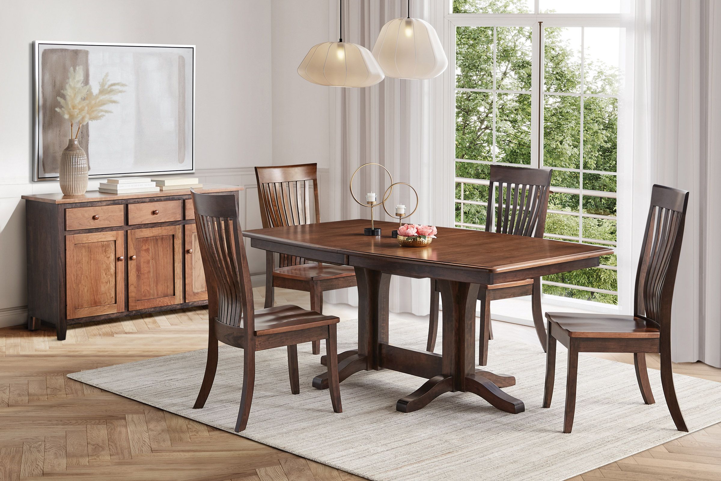 Millsdale Extendable Table + 4 Side Chairs by Daniel's Amish